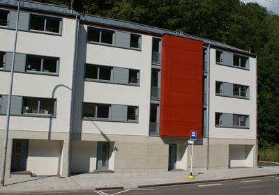 Logements, L-Neudorf - Produits: châssis et portes en bois-alu.